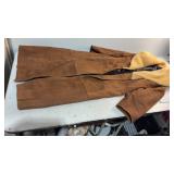 Vintage Shearling Collar Suede Leather Coat