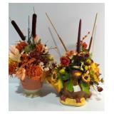 Autumn Floral Centerpiece Pair