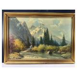 Mountain Landscape Print On Board by Robert Wood