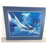 LeRoy Neiman Sailing Art Poster Print Matted