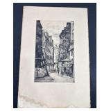 Eugene-Louis Veder Signed Rue Glacière Etching