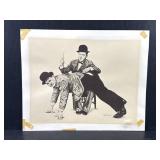 Laurel & Hardy Comedy Illustration Print Newman