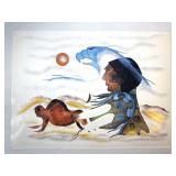 Russell Noganosh Buffalo Child Signed Art Print