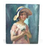 Charles Waltensperger Oil On Canvas Portrait