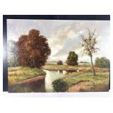 Autumn River Landscape Oil Painting