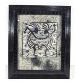 Kokopelli Spirit Dancers Woodcut Print