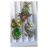 Owl brooches.  Vintage & Sarah Coventry
