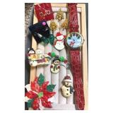 Christmas collection. Pins, earrings, watch &