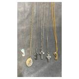 Religious chain necklaces w/ charms. 18-22"