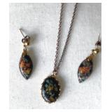 Necklace and Pierced Earrings 18' Chain
