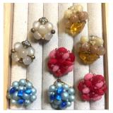 Vintage beaded clip on earrings