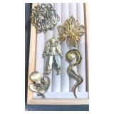 Gold tone brooches