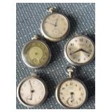 Collection of Vintage Pocket Watches Need Repairs