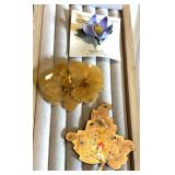 Michigan made Pansies pin, copper  leaf & The