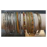 Large collection of bangle bracelets