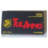 Tulammo .223 55 Gr. FML 20 cartridges.