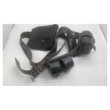 Vintage Leather Duty Belt w/ Handcuff Cases &