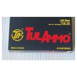 Tulammo .223 55 Gr. FML 20 cartridges.