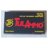 Tulammo .223 55 Gr. FML 20 cartridges.