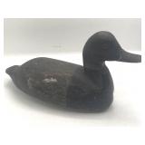 Vintage Hand-Carved Wooden Duck Decoy Dark Finish
