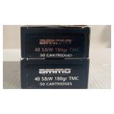 100rds Ammo incorporated 40 s&w 180 gr