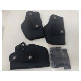Black holsters and belt clips