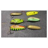 Fishing Spoon Lure Lot Assorted Colors 6pc