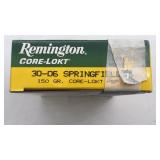 20 rds Remington 150 gr core-lokt 20 centerfire