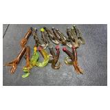 Fishing Lure Lot Jig Heads Soft Plastics 16pc