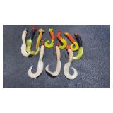 Fishing Lure Lot Jig Heads Grub Tails 10pc
