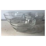 9x9" Clear Glass Mixing Bowl Group