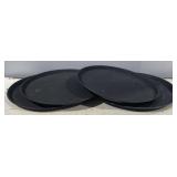 Set of 4 14x14 Black Round Serving Trays.