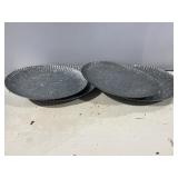 Set of 4 13x13 Galvanized Metal Serving Trays.
