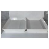 2 15x10" White Plastic Trays T 1202