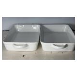 12"x8" Pair of White Strawberry Street Ceramic