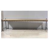 Metal Wire Shelf Organizer With Wood Top.