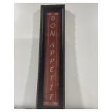 "Bon Appétit" Framed Wall Art 9.75x39.75