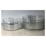 8-10x8-10" Clear Glass Bowl Pair