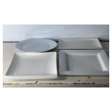 Mixed White Serving Plate & Platter Lot  4