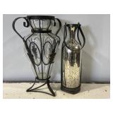 Set of 2 Decorative Glass Bottles.