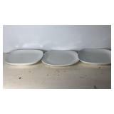 10"x10" Modern White Salad Plates Trio