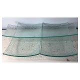19x7.5" Textured Glass Serving Plate Set