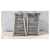 Pair of Rustic Wooden Candle Lanterns /