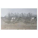 7"x3"Clear Ribbed Glass Serving Bowl Set   6