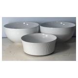8"-9"x8"-9" White Ceramic Serving Bowl & Baker