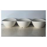 9"x6.5" Modern White Serving Bowls 3pc