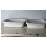 12"-12.5"x11"-10" White Square Baker Dishes 2pc
