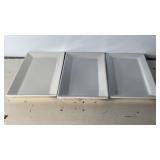 12"x6" Set of 3 White Rectangular Serving