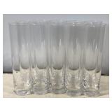 Set of 10 Tall Clear Glass Cylinder Vases