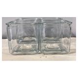 Set of 4 6x6 Clear Square Glass Cube Vases
